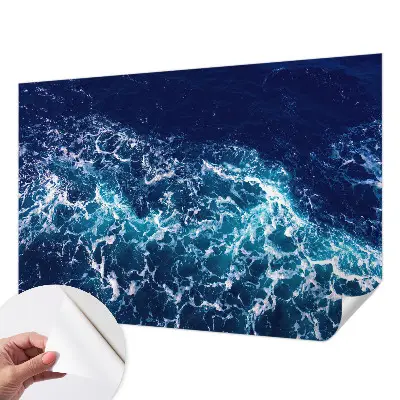 Papel de parede autocolante para quarto com estampa de ondas do mar