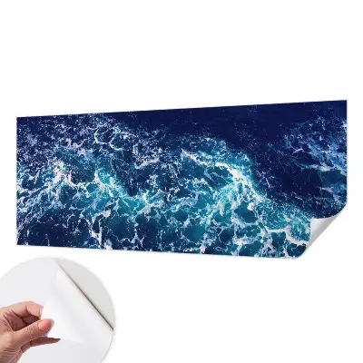 Papel de parede autocolante para quarto com estampa de ondas do mar
