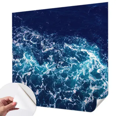 Papel de parede autocolante para quarto com estampa de ondas do mar