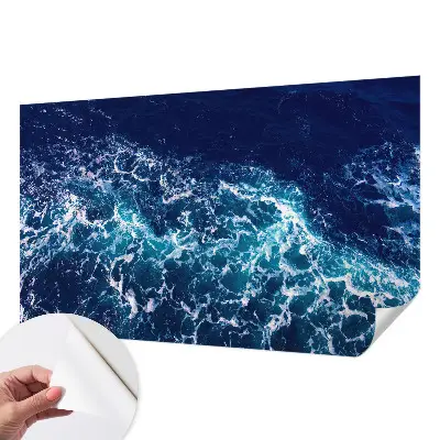 Papel de parede autocolante para quarto com estampa de ondas do mar