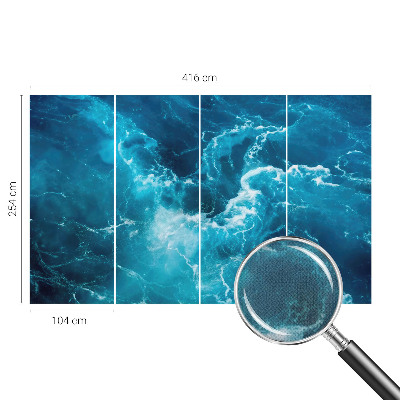 Autocolante de parede fotográfico com padrão de redemoinhos marinhos