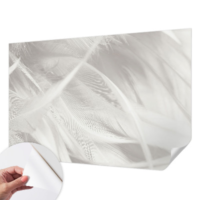 Papel de parede infantil penas sutis