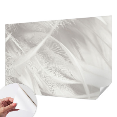 Papel de parede infantil penas sutis