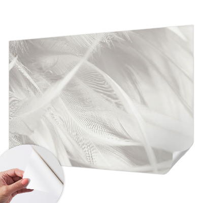 Papel de parede infantil com padrão de penas sutis