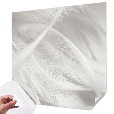 Papel de parede infantil penas sutis