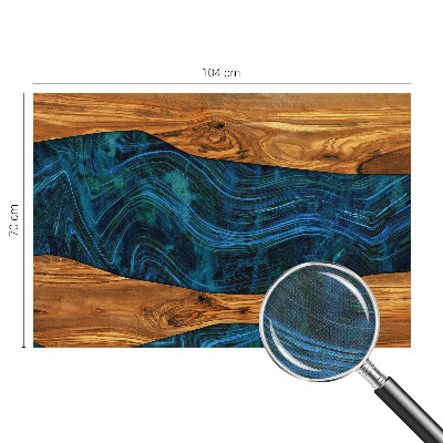 Papel de parede 3D Madeira azul