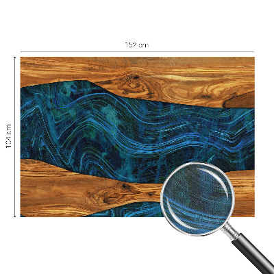 Papel de parede 3D Madeira azul