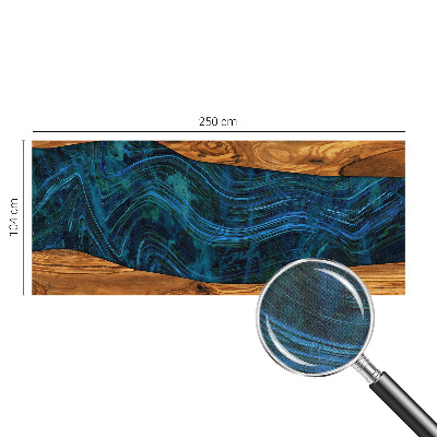 Papel de parede 3D Madeira azul