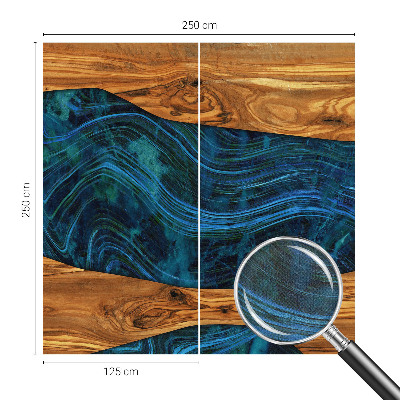Papel de parede 3D Madeira azul