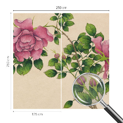 Papel de parede autocolante com estampa de rosas românticas