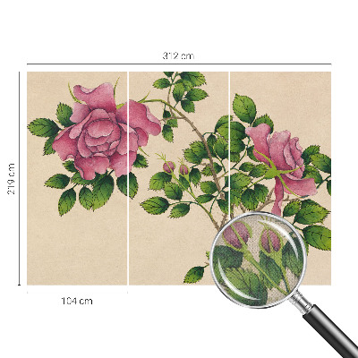 Papel de parede autocolante com estampa de rosas românticas