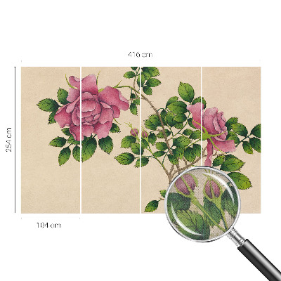 Papel de parede autocolante com estampa de rosas românticas