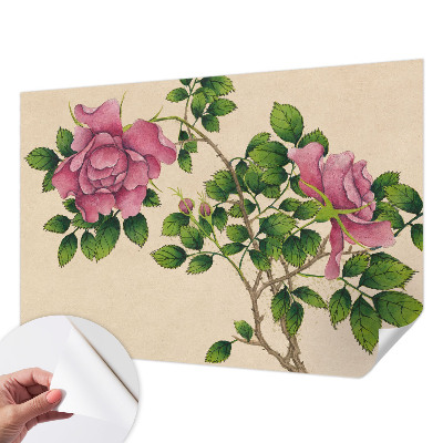 Papel de parede autocolante com estampa de rosas românticas