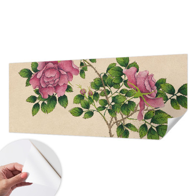 Papel de parede autocolante com estampa de rosas românticas