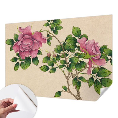 Papel de parede autocolante com estampa de rosas românticas