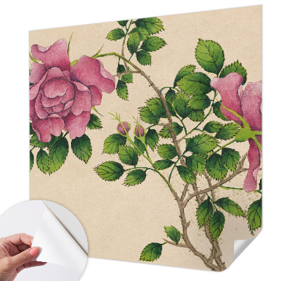 Papel de parede autocolante com estampa de rosas românticas