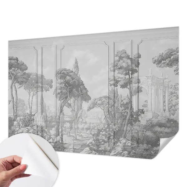 Papel de parede infantil com tema de natureza e elementos atmosféricos