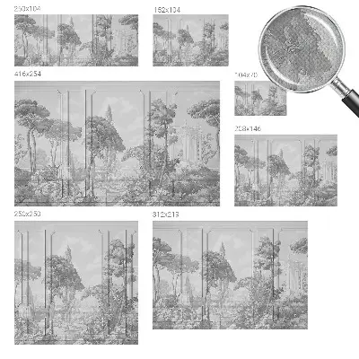 Papel de parede infantil com tema de natureza e elementos atmosféricos