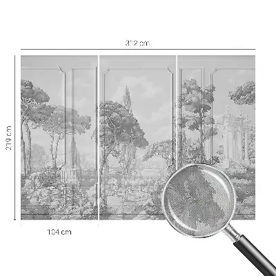 Papel de parede infantil com tema de natureza e elementos atmosféricos
