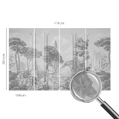 Papel de parede infantil com tema de natureza e elementos atmosféricos