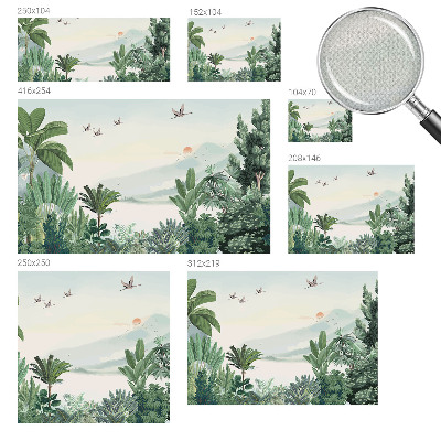 Papel de parede autocolante para sala oásis tropical