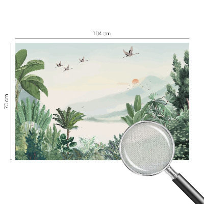 Papel de parede autocolante para sala oásis tropical