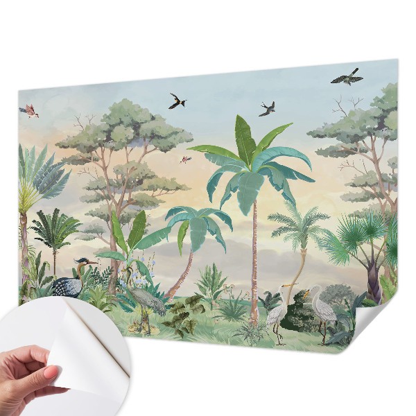 Papel de parede autocolante para quarto Flora exótica