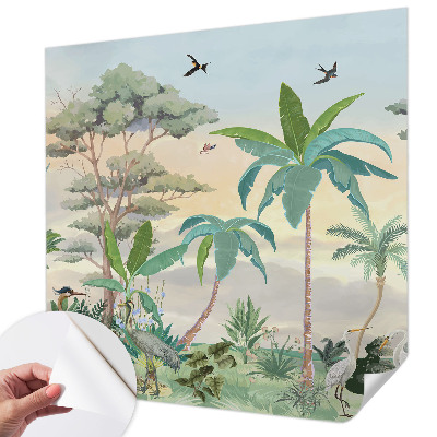 Papel de parede autocolante para quarto Flora exótica