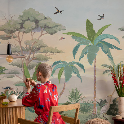 Papel de parede autocolante para quarto Flora exótica