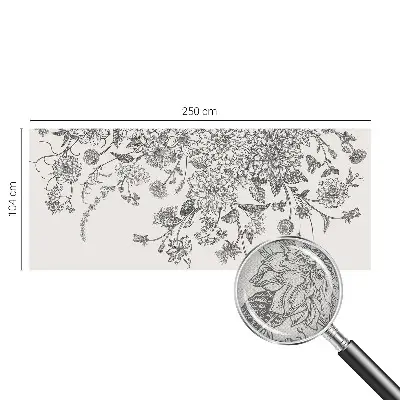 Papel de parede autocolante para quarto com estampa floral