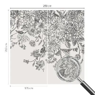 Papel de parede autocolante para quarto com estampa floral