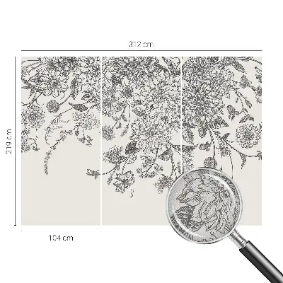 Papel de parede autocolante para quarto com estampa floral