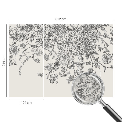 Papel de parede autocolante para quarto Estampa floral