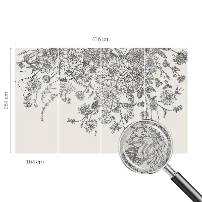 Papel de parede autocolante para quarto com estampa floral