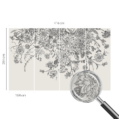 Papel de parede autocolante para quarto Estampa floral
