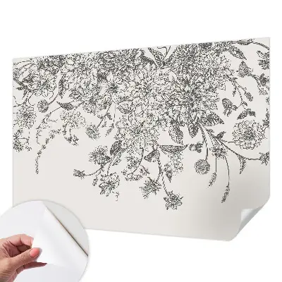 Papel de parede autocolante para quarto com estampa floral