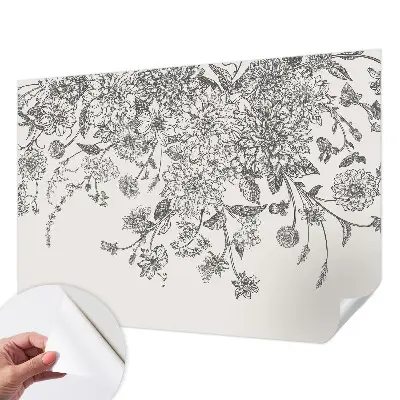 Papel de parede autocolante para quarto com estampa floral