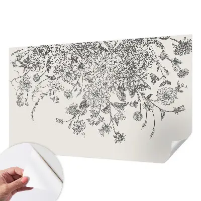 Papel de parede autocolante para quarto com estampa floral