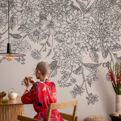 Papel de parede autocolante para quarto Estampa floral