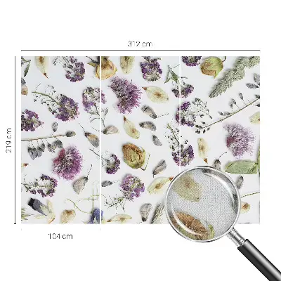 Autocolante de parede fotográfico com motivo de flores secas