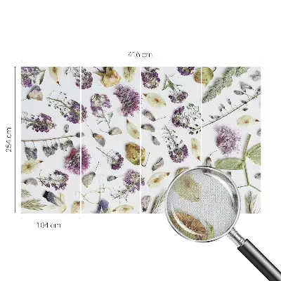 Autocolante de parede fotográfico com motivo de flores secas