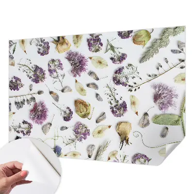 Autocolante de parede fotográfico com motivo de flores secas