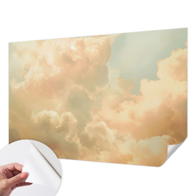 Papel de parede 3D com estampa de nuvens etéreas