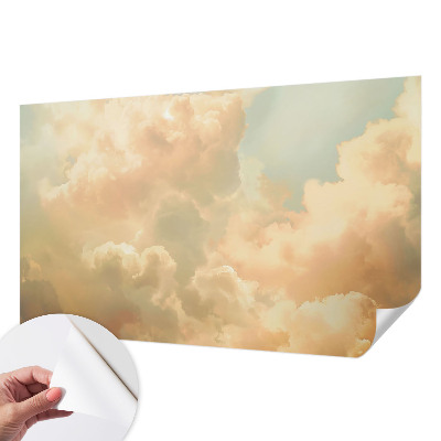 Papel de parede 3D com estampa de nuvens etéreas