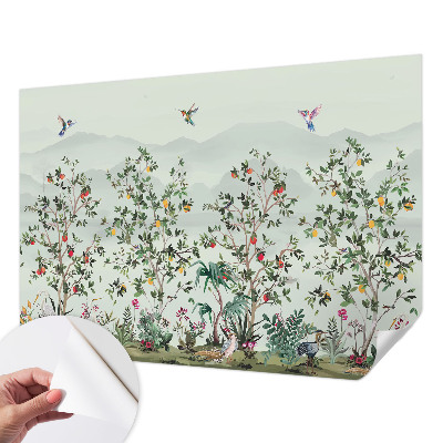 Papel de parede infantil Árvores exóticas