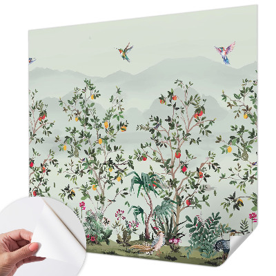 Papel de parede infantil Árvores exóticas