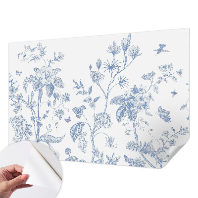 Papel de parede autocolante para sala Estampa floral