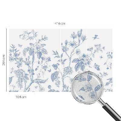 Papel de parede autocolante para sala com estampa floral