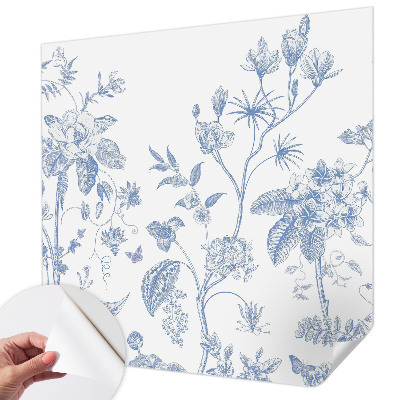 Papel de parede autocolante para sala Estampa floral