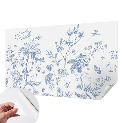 Papel de parede autocolante para sala com estampa floral
